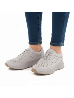 Dámské kožené ažurové polobotky Sergio Leone SP013 v šedé barvě