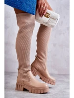 Dámské vysoké boty Workers Béžová Austin