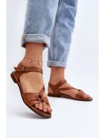 Zazoo 40182 Dámské kožené sandály hnědé