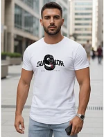 Pánské tričko s potiskem SUPERIOR bílé FashionStreet NX5015R Pánské tričko s potiskem SUPERIOR bílé FashionStreet NX5015R