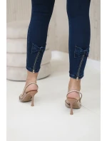 Kalhoty z tmavého denimu s mašlí Kalhoty z tmavého denimu s mašlí