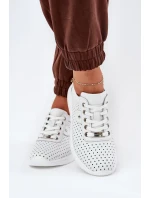 Dámské Kožené Sportovní Boty Vinceza 79532 Bílé