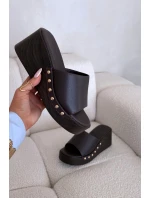 Dámské pantofle na platformě 78-200 Tmavě hnědá - Stephan Paris Dámské pantofle na platformě 78-200 Tmavě hnědá - Stephan Paris