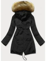 Černo-stříbrná oboustranná dámská zimní bunda (m-136)