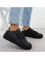 Dámské kožené boty na platformě černé Rieker W2605-02 Dámské kožené boty na platformě černé Rieker W2605-02