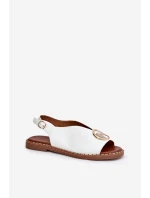 Plné Elegantní Sandály S Ozdobou Bílé Iseliria