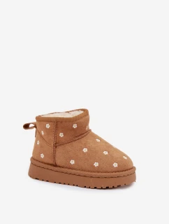 Dětské sněhule zdobené květinami Camel Gracina