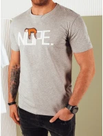 FashionStreet šedé pánské tričko s potiskem RX5355