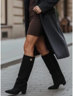 Dámské kozačky s širokým svrškem černé FashionStreet ZY1212