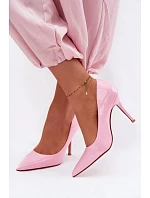 Klasické lakované lodičky z umělé kůže růžové Odira