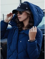 Dámská prošívaná zimní bunda COZYLUX s kapucí tmavě modrá FashionStreet TY4557