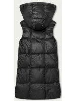 Jednoduchá černá dámská vesta s kapucí (YP-22072-1)