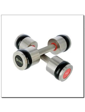 Chromované činky 2x7 kg silikonové prvky HMS HH07 Chromované činky 2x7 kg silikonové prvky HMS HH07