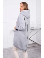 Zateplená mikina se zipem na zádech šedá Zateplená mikina se zipem na zádech šedá