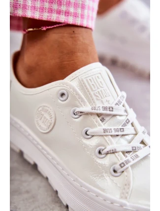 Módní lakované tenisky Big Star KK274045 Bílá Módní lakované tenisky Big Star KK274045 Bílá