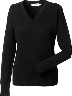 Russell Athletic 710F Dámský pletený svetr s výstřihem do V 11.710F black