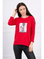 Halenka s potiskem Originální červená Halenka s potiskem Originální červená