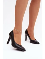 Dámské eko-kožené lodičky Sergio Leone – černé Dámské eko-kožené lodičky Sergio Leone – černé