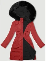 Červeno-černá oboustranná dámská bunda pro přechodné období J Style (16M9159-275) Červeno-černá oboustranná dámská bunda pro přechodné období J Style (16M9159-275)