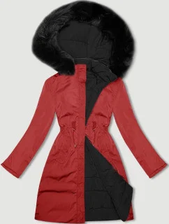Červeno-černá oboustranná dámská bunda pro přechodné období J Style (16M9159-275)