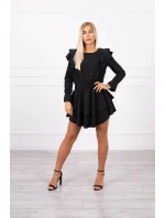 Šaty se svislými volány černé Šaty se svislými volány černé