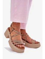 Dámské kožené sandály Maciejka 06990-25 zlaté