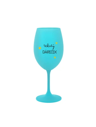 TEKUTÝ DÁREČEK - tyrkysová sklenice na víno 350 ml TEKUTÝ DÁREČEK - tyrkysová sklenice na víno 350 ml