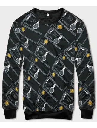 Černá pánská mikina s potiskem (8B1110-3) Černá pánská mikina s potiskem (8B1110-3)