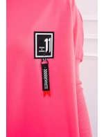 Oversize mikina s asymetrickými boky růžová neonová Oversize mikina s asymetrickými boky růžová neonová
