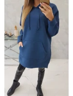 Zateplená mikina s bočními rozparky z džínoviny