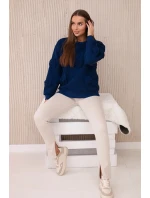 Zateplená mikina se stahovacím lemem a ozdobnými mašličkami námořnictvo Zateplená mikina se stahovacím lemem a ozdobnými mašličkami námořnictvo