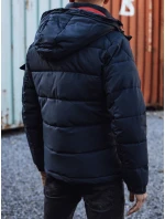 Pánská prošívaná zimní bunda s kapucí FashionStreet navy blue TX4929