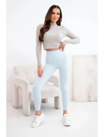 Dámské legíny s vysokým pasem a elastickým pasem modré