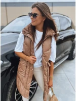 Dámská prošívaná vesta MARIEL camel FashionStreet TY3016 Dámská prošívaná vesta MARIEL camel FashionStreet TY3016