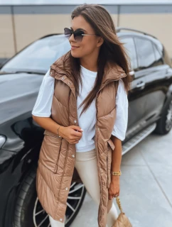 Dámská prošívaná vesta MARIEL camel FashionStreet TY3016