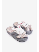 Dětské pantofle na tlusté podrážce králíčci šedé Dasca