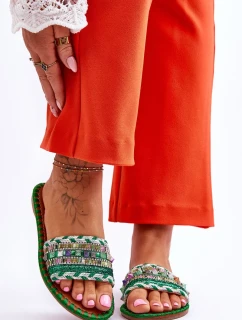 Dámské zdobené pantofle Zelene Bellisa