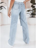 Dámské široké džíny s dírami modré FashionStreet UY2801
