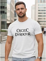 Pánské klasické tričko s nápisy bavlna bílá FashionStreet NX5144R Pánské klasické tričko s nápisy bavlna bílá FashionStreet NX5144R
