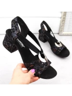 Pohodlné černé sandály Rieker W RKR679 Pohodlné černé sandály Rieker W RKR679
