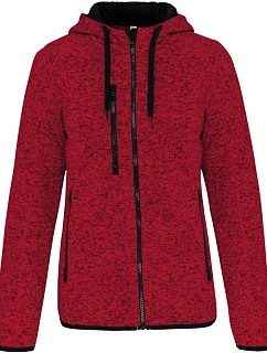 Kariban ProAct PA 366 Dámská pletená fleecová bunda s kapucí 20.P366 red melange
