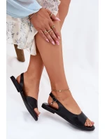 Dámské Sandály Na Ploché Podešvi Černé Weanise