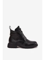 Zateplené dámské boty na zip s ozdobným detailem Černé Roselle