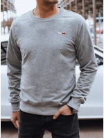 Pánská šedá mikina FashionStreet bez kapuce BX5737