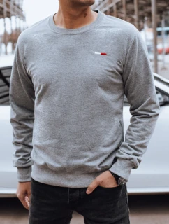 Pánská šedá mikina FashionStreet bez kapuce BX5737