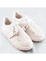 Béžové dámské sportovní boty se zakrytým šněrováním (RA2049) Béžové dámské sportovní boty se zakrytým šněrováním (RA2049)