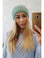Magda K293 tmavě mátová čepice s ohrnovacím lemem