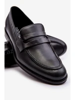 Mužské kožené polobotky Loafersy Zazoo 1570/1 Černé Mužské kožené polobotky Loafersy Zazoo 1570/1 Černé
