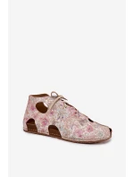 Vzorované Kožené Boty Maciejka 03426-48 Béžové