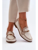 Kožené mokasíny s ozdobou Zlaté Maciejka 06442-25 Zlaté